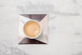 cup of coffee on ceraic on gray ceramic Royalty Free Stock Photo