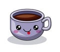 Cup coffee character kawaii style isolated icon design