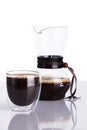 Cup of coffee and chemex Royalty Free Stock Photo