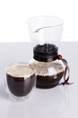 Cup of coffee and chemex Royalty Free Stock Photo