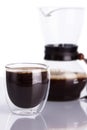 Cup of coffee and chemex Royalty Free Stock Photo