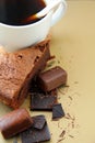 Cup of coffee and chocolate cake Royalty Free Stock Photo