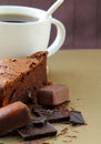 Cup of coffee and chocolate cake Royalty Free Stock Photo