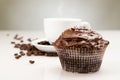 Cup of coffee and chocolate cake Royalty Free Stock Photo