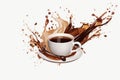 Photo of a steaming cup of coffee overflowing with rich, indulgent chocolate Royalty Free Stock Photo