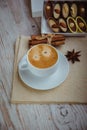 Cup of coffee with chocolates Royalty Free Stock Photo