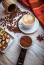 Cup of coffee with chocolates Royalty Free Stock Photo