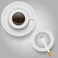 Cup of coffee and cigarette Royalty Free Stock Photo