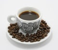 Taza de café granos de café 