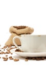 Cup of coffee with coffee beans Royalty Free Stock Photo