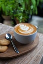 Cup of coffee and cookie in coffee shop vintage color Royalty Free Stock Photo