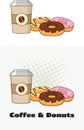 Cup Of Coffee With Donuts Graphic Design. Collection