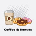 Cup Of Coffee With Donuts Graphic Design