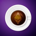 Cup of coffee with ethereum symbol