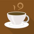 Cup of coffee expresso or americano, flat design