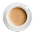 cappuccino coffee cup top view isolated