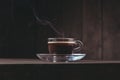 Cup of coffee with fume