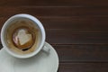 Cup of coffee with Heart of Coffee Grounds on Bar Royalty Free Stock Photo