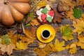 Cup of coffee and heart shape cookies Royalty Free Stock Photo