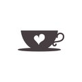 Cup of coffee with heart. Vector illustration