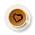 Cup of coffee and heart symbol