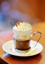 Cup of coffee or hot chocolate with whipped cream Royalty Free Stock Photo