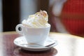 Cup of coffee or hot chocolate with whipped cream Royalty Free Stock Photo