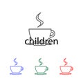 cup of coffee icon. Elements of fast food multi colored line icons. Premium quality graphic design icon. Simple icon for websites, Royalty Free Stock Photo