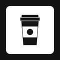 Cup of coffee icon, simple style Royalty Free Stock Photo
