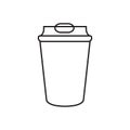 cup coffee icon symbol clipart. glass lineart illustration.