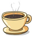 Cup of coffee freehand illustration on white background