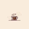 A cup of coffee illustration in flat style. Espresso vector illustration.