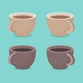 Cup of coffee isometric set, vector illustration