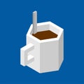 Cup of coffee isometric style. Vector illustration