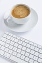 Cup of coffee with a keyboard