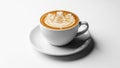 Cup of coffee with latte art isolated on white background Royalty Free Stock Photo