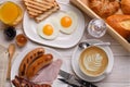 Cup of coffee latte and breakfast Royalty Free Stock Photo