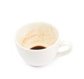 Cup with coffee leftovers isolated Royalty Free Stock Photo