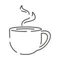 Cup of coffee line icon. Cup flat icon. Thin line signs for design logo, visit card, etc. Hot drink. Cup outline pictogram. Black