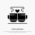 Cup, Coffee, Love, Heart, Valentine solid Glyph Icon vector Royalty Free Stock Photo