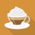 Cup of coffee macchiato vector, flat design