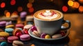 Cup of coffee with marshmallow Royalty Free Stock Photo