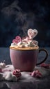 Cup of coffee with marshmallow Royalty Free Stock Photo