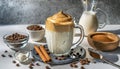 cup of coffee with milk and cookies Royalty Free Stock Photo