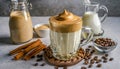 cup of coffee with milk and cookies Royalty Free Stock Photo