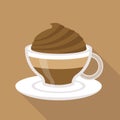 Cup of coffee mocha vector, flat design