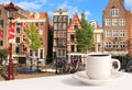 Cup of coffee in the morning in Amsterdam