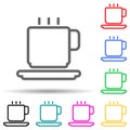 a cup of coffee multi color style icon. Simple thin line, outline vector of web icons for ui and ux, website or mobile application