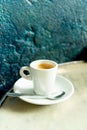 Cup of coffee in a nice hipster cafe. Soft focused image.