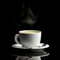 Cup of coffee over black background Royalty Free Stock Photo